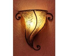 orientalische wandlampe aus leder rahaf natur