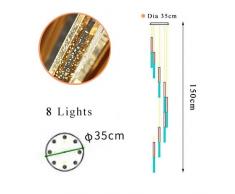 MDYHJDHYQ Deckenpendelleuchte LED Pendelleuchte Minimalist Scandinavian Loft Treppe Kristallhängelampe Nordic Art Kreative Restaurant Gold Licht