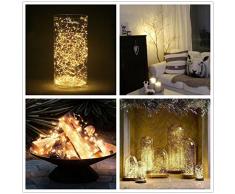 Salcar 910002 LED Lichterkette 10 Meter/33Ft 100 Dioden Innen Außen Micro Kupfer Draht für Weihnachten Deko Party Festen, Wasserdicht, USB-Anschluss (Warmweiß), 10m
