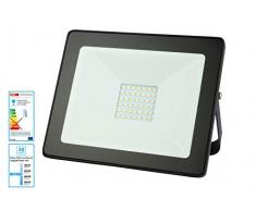 Emos LED Strahler Flutlicht EMOS 30W / 2400 Lumen Fluter, Baustrahler, Scheinwerfer, Wandfluter, neutralweiß 4000k, für Außenbetrieb staub- und wasserdicht Schutzklasse IP65, schwarz (2 Stück im Set)