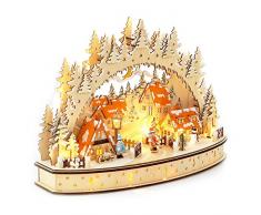 Wichtelstube-Kollektion LED Schwibbogen Oval Weihnachtsdorf Lichterbogen Schwippbogen
