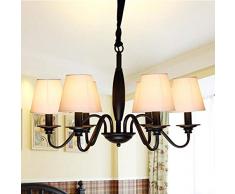 Amerikanische Schmiedeeisen führten Kronleuchter europäischen Land retro Wohnzimmerlampe moderne minimalistische Lampen Nordic Schlafzimmer Esszimmer, warmes Weiß, 8 Lichter