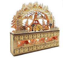 Wichtelstube-Kollektion XL LED Schwibbogen mit Adventskalender Seiffener Kirche Lichterbogen Schwippbogen Erzgebirge
