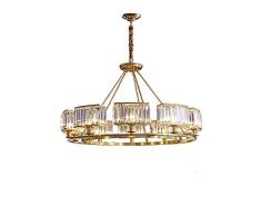 Alle-kupfer Pendelleuchte,Modern Kristall Deckenleuchte Messing-finish Multi-licht E14 Kronleuchter Esszimmer Wohnzimmer Schlafzimmer Licht Luxus Decke Pendellampe 10 Lichter 107x55cm