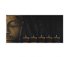 Mendler LED-Bild, Leinwandbild Leuchtbild Wandbild, Timer ~ 110x55cm Buddha, flackernd
