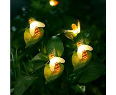 SALCAR 6.5m Solar LED Bienen Lichterkette Außen für Garten, 30er Solar Biene lichterketten deko Beleuchtung für Grüngürtel, Busche, Party - Warmweiß