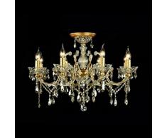 Casa Padrino Barock Decken Kristall Kronleuchter Gold 76 x H 52 cm Antik Stil - Möbel Lüster Leuchter Hängeleuchte Hängelampe