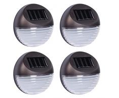 HI 4 x LED Strahler Leuchte Zaunbeleuchtung Solar Lampe Wandleuchte Außenleuchte