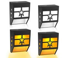Solarleuchten für Außen, Solarlampen Solar Beleuchtung garten, Wandlampe Wandleuchte deko LED Solarlicht Außenleuchten wasserdichte für Garten, Balkon, Terrasse 4 Stück