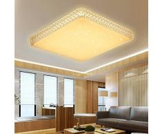 VINGO® 60W Deckenleuchte Starlight Effekt Kristall Warmweiß LED Korridor Eckig Deckenbeleuchtung Schönes Badlampe 2700K-3000K