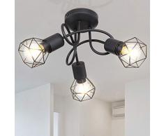 Spot Rondell Decken Strahler Leuchte Gäste Zimmer Beleuchtung schwarz Käfig Geflecht Lampe