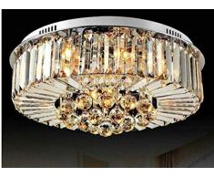 Gowe rund Design LED Deckenleuchte E14 Kristall-Deckenleuchte lustres de cristal abajur lamparas de Techo für Schlafzimmer Wohnzimmer Body Farbe: Dia 800 * 380 mm; Wattage: 41–50 W