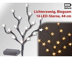 Lunartec LED Zweig: LED-Lichterzweig mit 16 leuchtenden Sternen, 44 cm, batteriebetrieben (LED-Knospenzweig, leuchtend)
