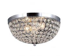 LED Kristall Deckenleuchte - YIKEGE Modern Stil Anhänger Kristallkronleuchter mit Elegantem Design, 30cm Breit feine Deckenlampe für den Flur, Wohnzimmer, Schlafzimmer, Esszimmer