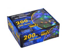 200er LED Lichterkette Leuchtfarbe bunt für Innen Aussen grünes Kabel Weihnachtsbeleuchtung Weihnachtsdeko Festdeko Partydeko Partylichter wasserfest Xmas