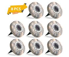 8pcs LED Solarbetriebene Bodeneinbauleuchte Außenleuchte Solar Leuchte Steinoptik Leuchte- Wasserdicht Solar Path Lights Garten Landschaft Beleuchtung Lampe für Yard Auffahrt Rasen Pathway (8pcs)