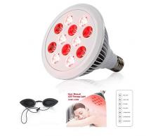 Enwepoeo Rotlichtlampe, 36 W, rote LED, hellrot, 660 nm und 850 nm, nahes Infrarot, LED-Lichttherapie-Lampen für Haut- und Schmerzlinderung