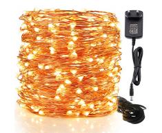 Moobibear Lichterkette für Innen und Aussen mit 300 LEDs in Warmweiß, Aus Kupferdraht für Garten, Weihnachten oder als Zimmerdekoration IP65, Stimmungsvolles Licht, DAS Erfolgsprodukt aus den USA !