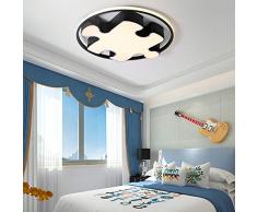 LED Kinder Metall Deckenleuchte Junge Mädchen Schlafzimmer Deckenlampe Dimmbar mit Fernbedienung Einfach Kinderzimmer Wohnzimmer Esszimmer Innen Runde Ultra dünn schwarz Puzzle Deco-Lampe