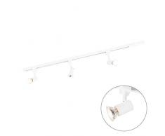 QAZQA Modern Modernes Schienensystem/Spotlight/Deckenspot/Deckenstrahler/Strahler 3-flammig Spotbalken-flammig 1-Phase weiß - Jeany/Innenbeleuchtung Aluminium/Stahl Länglich LED geeignet GU