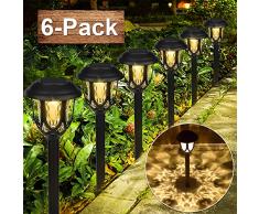 Vivibel [6 Stück] Solarleuchten Garten, Solar Gartenleuchte Außenleuchte wasserdichte LED Solar Licht warmweiße Dekoration Licht Solarlampe für Außen Wegbeleuchtung für Außen Villa Rasen