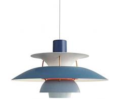 Lqdpdd Einfacher Eisen Kronleuchter, Moderne Hängende Pendelleuchte Der Kreativen Persönlichkeit des Nordischen Stils Für Wohnzimmer Schlafzimmer Arbeitszimmer Esszimmer,Blau,40cm