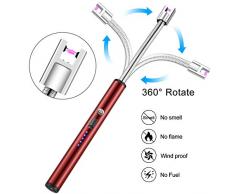 MOSUO Lichtbogen Feuerzeug, Elektro Feuerzeug USB Elektronisch Feuerzeug, Stabfeuerzeug USB Aufladbares, Winddicht Flammloses Kerzenanzünder für Küche, Kerzen, Feuerwerk,Gasherd