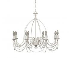 Made in Italy valfb34130 SP8 B Kronleuchter 8 flammig Hängelampe Wohnzimmer aus Schmiedeeisen weiß – Innenbeleuchtung hergestellt in Italien von Valastro Beleuchtung