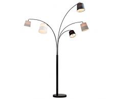 Design Bogenlampe LEVELS schwarz glänzend Marmorfuß Stehleuchte Leuchte Lampe Wohnzimmerlampe