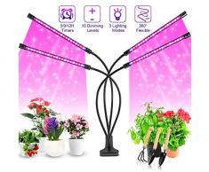 Pflanzenlampe LED, Pflanzenlicht, 40W Pflanzenleuchte, 4 Heads 80 LEDs Wachsen licht, Vollspektrum Wachstumslampe für Zimmerpflanzen mit Zeitschaltuhr, 3 Arten von Modus, 10 Arten von Helligkeit.