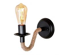 Vintage Retro Wandlampe Amerikanische Seil Industrial Lampe Eisen Rohr Groß Seil Wand Lampe Gänge Wandleuchten E27 220v Für Loft Korridor Wohnzimmer Balkon（keine Lichtquelle） [energieklasse A+]