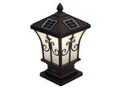 ZMLG LED Sockelleuchte Außen Solar, IP65 Imprägniern Zaunlicht Solar Pollerleuchte Antikem Aussenleuchte Terrasse Pfostenleuchte Rustikalen Aussenleuchte Gartenleuchte,Ø25x47cm