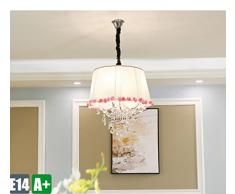 Modern Pendelleuchte K9 Kristall Dekoration Pendelampe Stoff lampenschirm Kreative Deckenleuchte Kinder Prinzessin Zimmer Hängelampe hochwertigem Innenbeleuchtung Romantik leuchtung Φ68cm