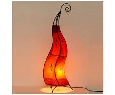 Orientalische Hennalampe marokkanische Stehlampe Hissan H80 cm orange | Kunsthandwerk aus Marrakesch | Handbemalte Lederlampe handgefertigte Hennaleuchte aus echtem Leder | L1022