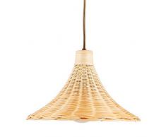 Helios Leuchten 202077 Deckenlampe Korblampe natur-farbig | Rattanlampe Rattanleuchte rustikal Landhausstil | Pendellampe Pendelleuchte Rattan | Hängeleuchte 1xE27