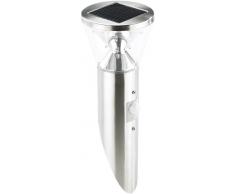 Lunartec Solar Wandlampe außen: Solar-LED-Wandlampe in Edelstahl-Optik mit Bewegungsmelder (Solar Wandleuchte außen)