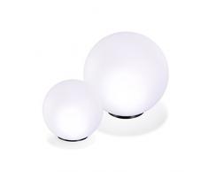 Solar Leuchtkugel 2er Set 20 und 30 cm 7 Lichtfarben Dauerlicht oder Wechsellicht 8 Std. Leuchtdauer Solarleuchte esotec 102613