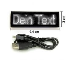 USB LED-Lauftext Schild Weiss LED Namensschild Laufschrift mit weißer Anzeige Leuchtpin