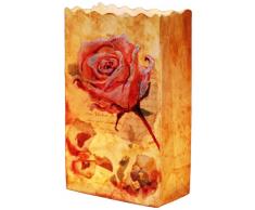 LUMINARIA 8525500 Lichtertüte Blumenfreude Rose - 4-teilig, Windlicht, Papier, 9 x 26 x 15 cm, Mehrfarbig