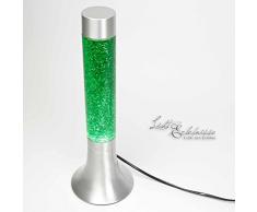 Moderne Glitterleuchte Lavalampe mit Grünem Glitter 38cm hoch mit Kabelschalter inklusive Leuchtmittel Glitterlampe oder Lavaleuchten Schlafzimmer oder Wohnzimmer