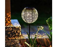 Solar Gartenlicht Outdoor Solarleuchten Garten Deko solarlampen für außen Terrasse Dekorative Metall Kunst Garten Zubehör Outdoor Dekorationen für Veranda Pathway und Hof Weihnachten (Ball)