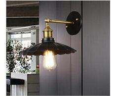 LED Wandlamp Eenvoudige moderne Wandlamp Warm licht voor Living ruimte werkkamer slaapkamer Personality Wandleuchte im Loftstil kleine schwarze Schirmwandleuchte, Durchmesser 25cm, ohne Lichtquelle