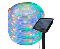 LED Lichtschlauch 13M Solar Lichterkette mit 100 Leds Lichterschlauch für außen, bunt