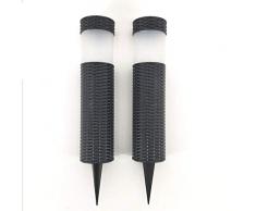 Solar Rattan Lampe Kunststoff Rattan Landschaftslampe Rasen Lampe Gartenlampe Nacht automatische Induktion LED Dekoration 2P