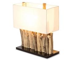 levandeo Lampe Tischlampe/Tischleuchte aus recyceltem Holz - Holzlampe Treibholz 16x35cm 40cm hoch - Jede Lampe EIN Unikat