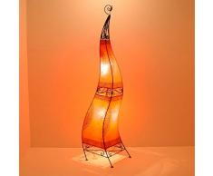 Casa Moro Orientalische Hennalampe marokkanische Stehlampe XXL Ibis H150 cm Orange | Kunsthandwerk aus Marrakesch | Handbemalte Lederlampe handgefertigte Hennaleuchte aus echtem Leder | L1052