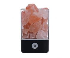 GCT Salzlampe,Salzkristalllampe Tragbar Salzleuchte Mit Dimmerschalter,Mehrfarben LED Nachtlicht Für Schlafzimmer Nachttischlampe, Büro, Luftreinigung,Schwarz