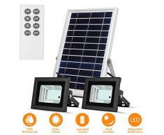 Solar Flutlichter Fernbedienung Außen Abenddämmerung bis zum Morgengrauen Sicherheitsleuchte,mit 19x29cm Solarpaneelen,42 LED Flutlichtstrahler,Wasserdicht Led Strahler für Garage, Straße, Billboard