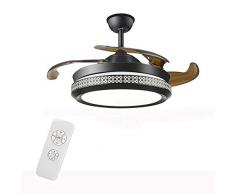 Generic 42-Zoll-Deckenventilator mit Beleuchtung LED-Licht 3 Licht Farben Einstellbare Windgeschwindigkeit Fernbedienung Kronleuchter Ventilator Schlafzimmer Wohnzimmer Esszimmer