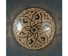 Orientalische Wandlampe handgefertigte Wandleuchte Benti D45 | Echt versilberte Messing-Lampe | Kunsthandwerk aus Ägypten | Silberlampe für tolle Lichteffekte wie aus 1001 Nacht | AWL110
